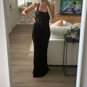 Meski Charlize Satin Maxi Dress - Black